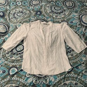 Eyelet button-up top